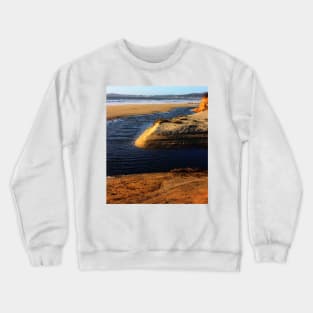 Half Moon Bay. A Stream on the Beach. California 2009 Crewneck Sweatshirt